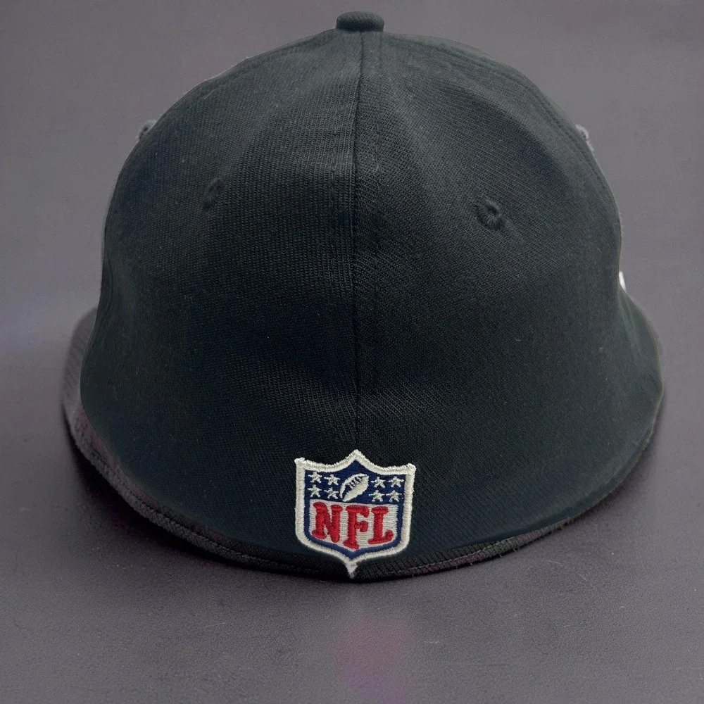 New Era Raiders Hat Mens S/M Black Excellent 39THIRTY NFL‎ Stretch Fit Cap